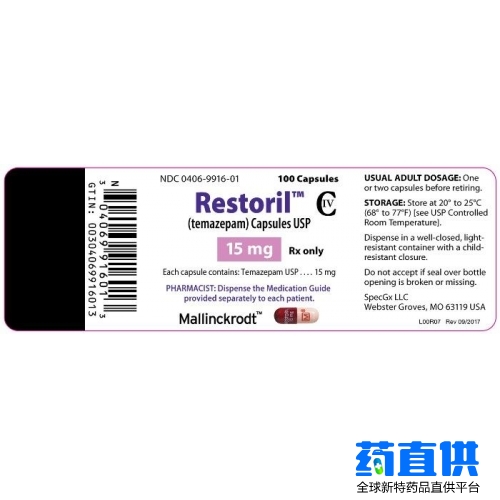 替马西泮	temazepam Restoril