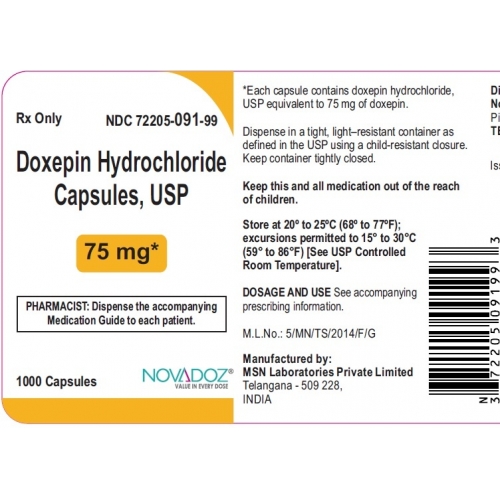 多塞平	Doxepin Hydrochloride Tablets	doxepin